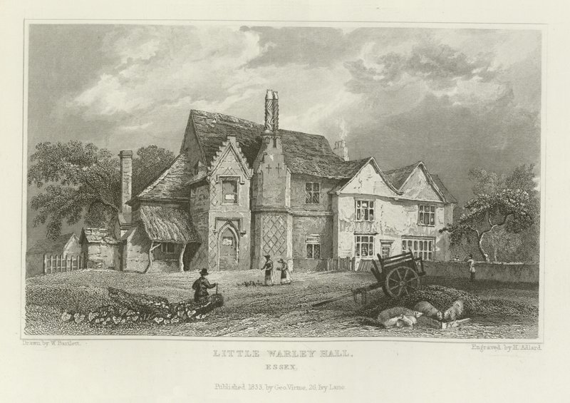 Little Warley Hall, Essex av William Henry Bartlett