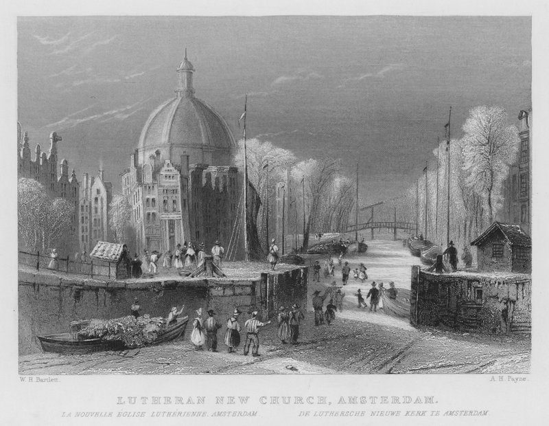 Lutheran New Church, Amsterdam (gravering) av William Henry Bartlett
