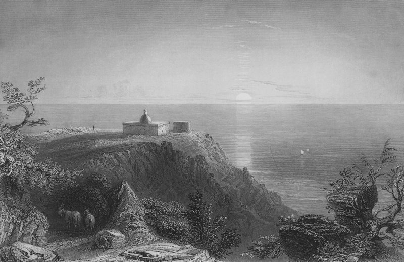 Karmelfjellet, med utsikt mot havet av William Henry Bartlett