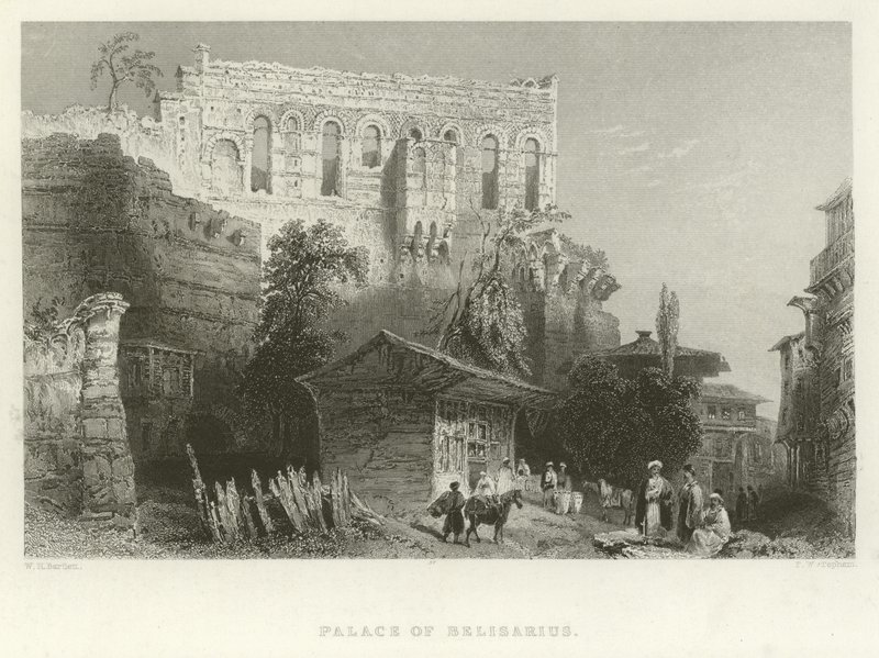 Belisarius-palasset, Konstantinopel av William Henry Bartlett