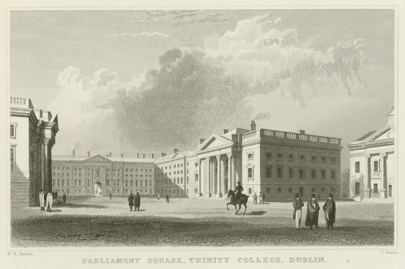 Parliament Square i Dublin av William Henry Bartlett