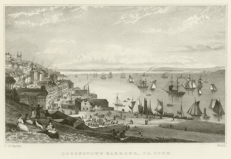 Queenstown havn av William Henry Bartlett