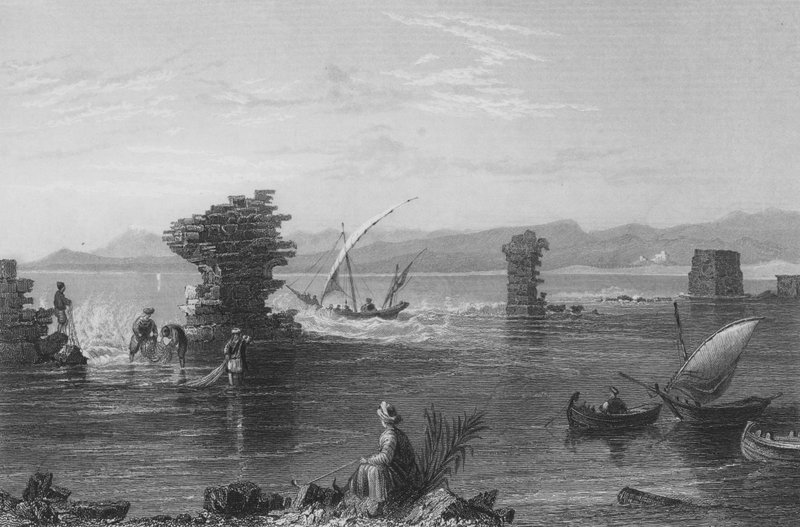 Rester av Tyres havn av William Henry Bartlett