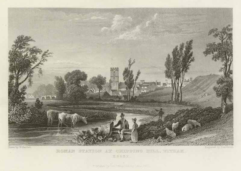 Roman Station ved Chipping Hill, Witham, Essex av William Henry Bartlett