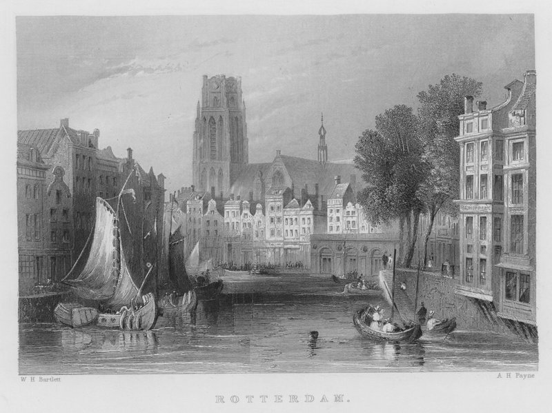 Rotterdam (gravering) av William Henry Bartlett