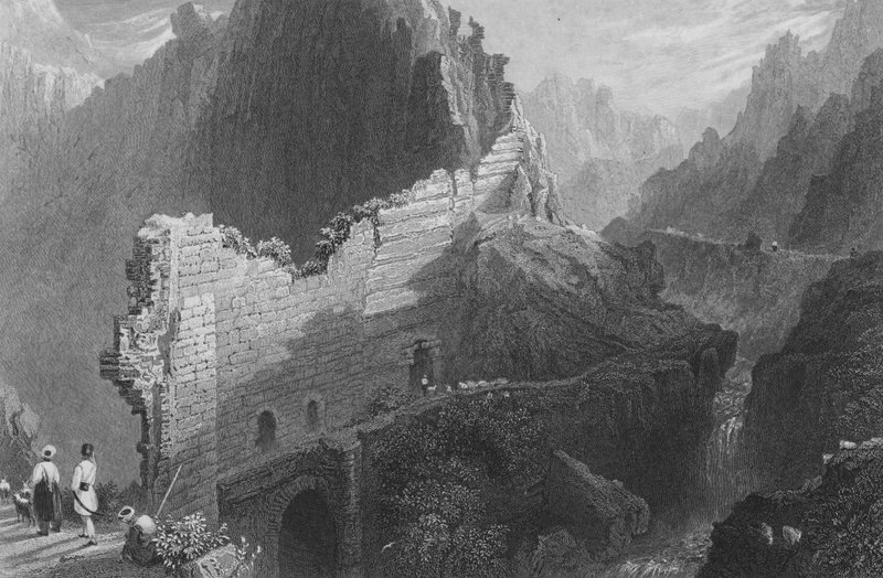Ruined Walls of Antiokia, den gamle Anathoth av William Henry Bartlett
