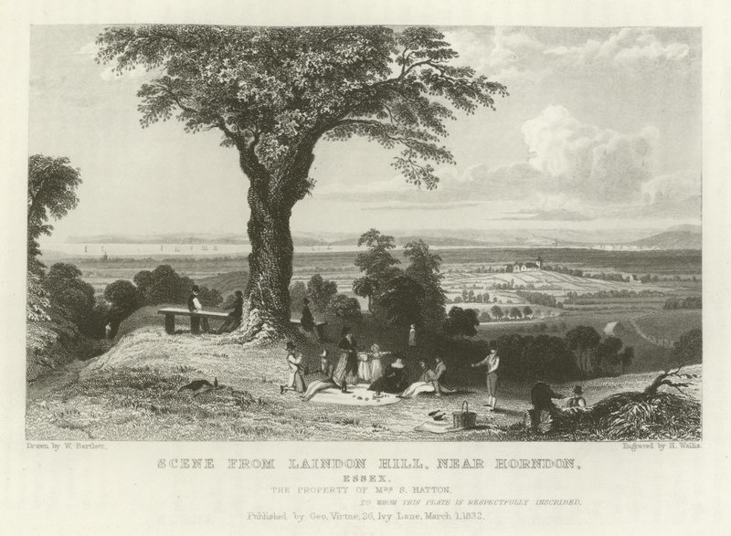 Scene fra Laindon Hill, nær Horndon, Essex av William Henry Bartlett