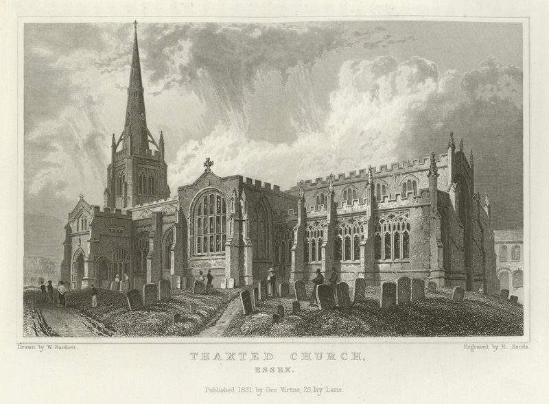 Thaxted Church, Essex av William Henry Bartlett