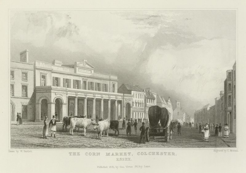 The Corn Market, Colchester, Essex av William Henry Bartlett