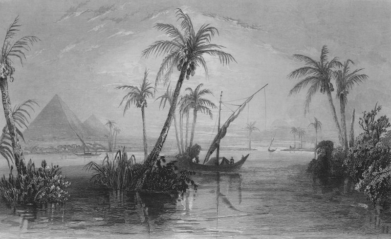 Egyptens land, Nilen (gravering) av William Henry Bartlett
