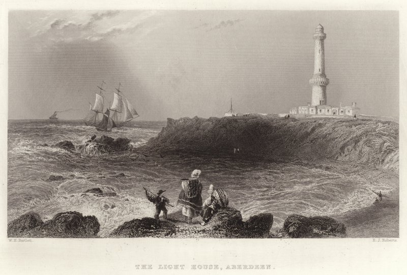 The Light House, Aberdeen av William Henry Bartlett