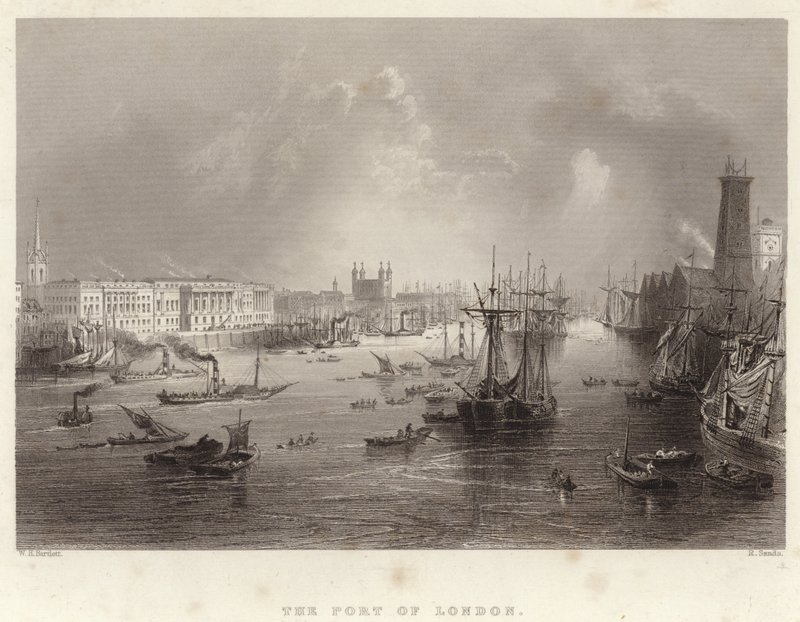 Havnen i London av William Henry Bartlett