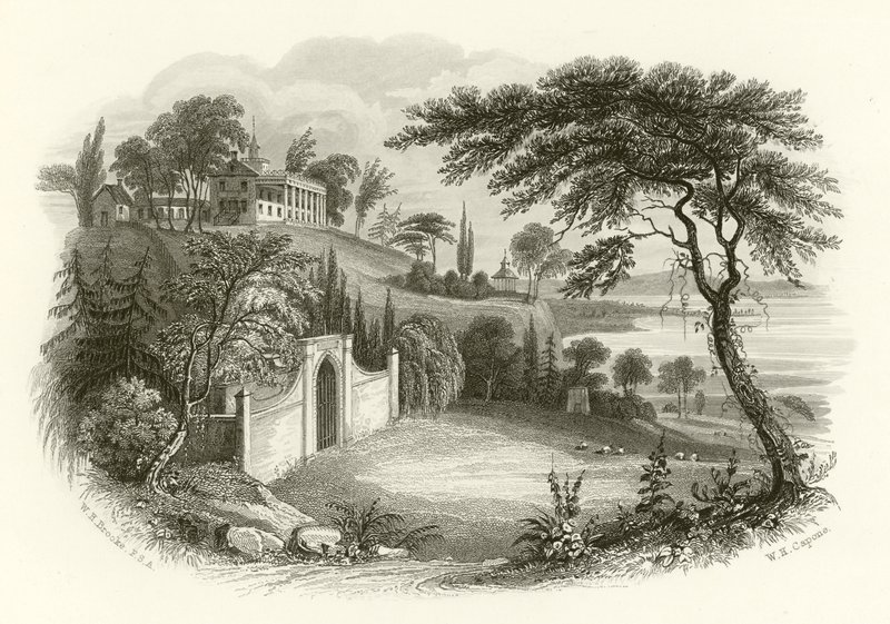 Residence og graven til Washington, Mount Vernon, på Potomac av William Henry Brooke