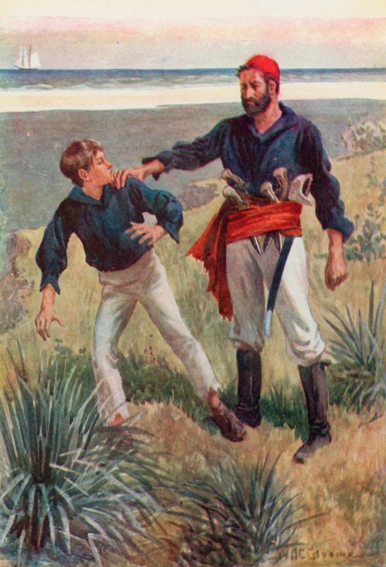 En tung hånd tok tak i skulderen min og holdt den som i en skrustikke av William Henry Charles Groome