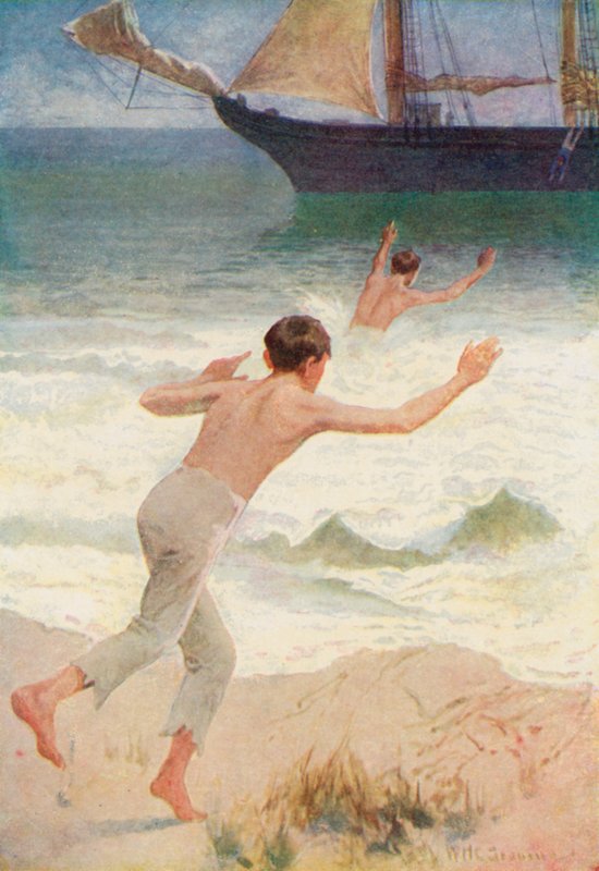 Jeg hoppet over bord i samme øyeblikk som Jack sprang ut i sjøen av William Henry Charles Groome