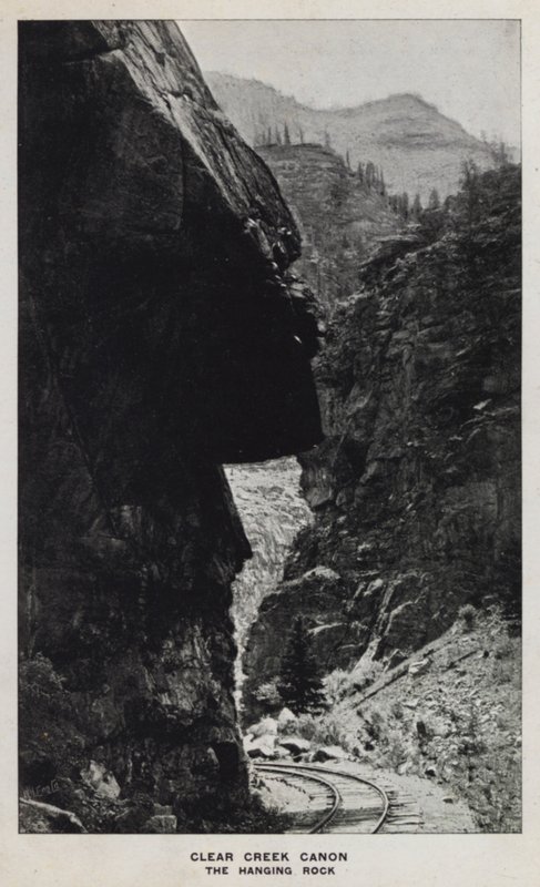 Canyons of Colorado: Clear Creek Canon, The Hanging Rock (s/hv-bilde) av William Henry Jackson