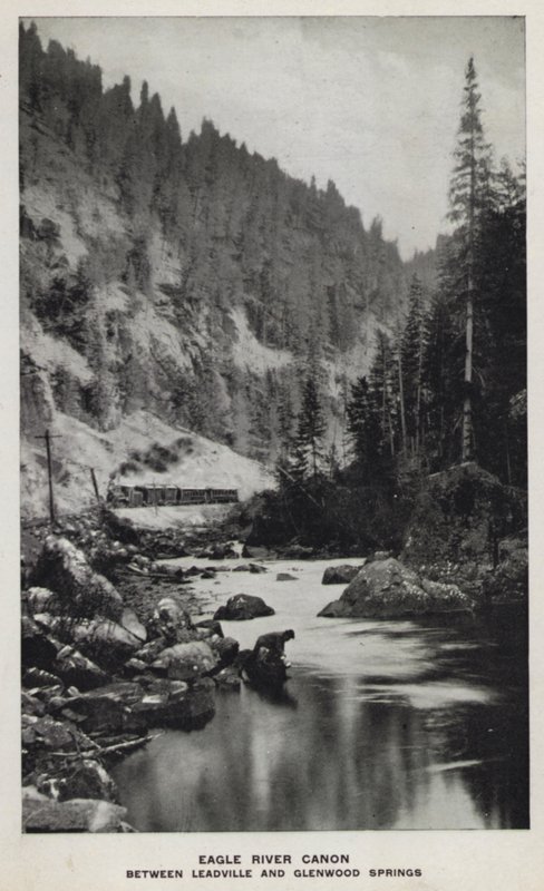Canyons of Colorado: Eagle River Canon, Between Leadville og Glenwood Springs (s/hv-bilde) av William Henry Jackson