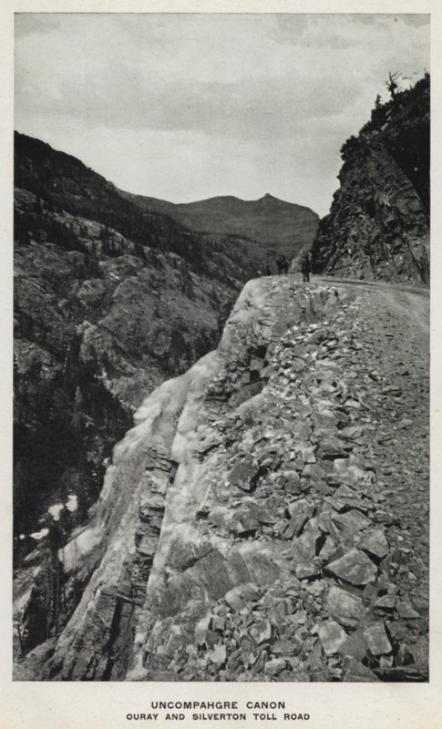 Canyons of Colorado: Uncompahgre Canon, Ouray og Silverton Toll Road (s/hvitt bilde) av William Henry Jackson