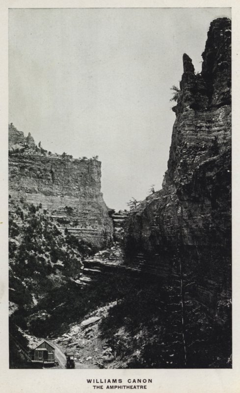 Canyons of Colorado: Williams Canon, Amphitheatre (s/hvitt bilde) av William Henry Jackson