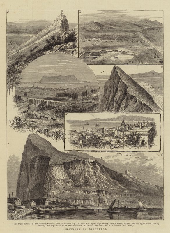 Skisser på Gibraltar av William Henry James Boot