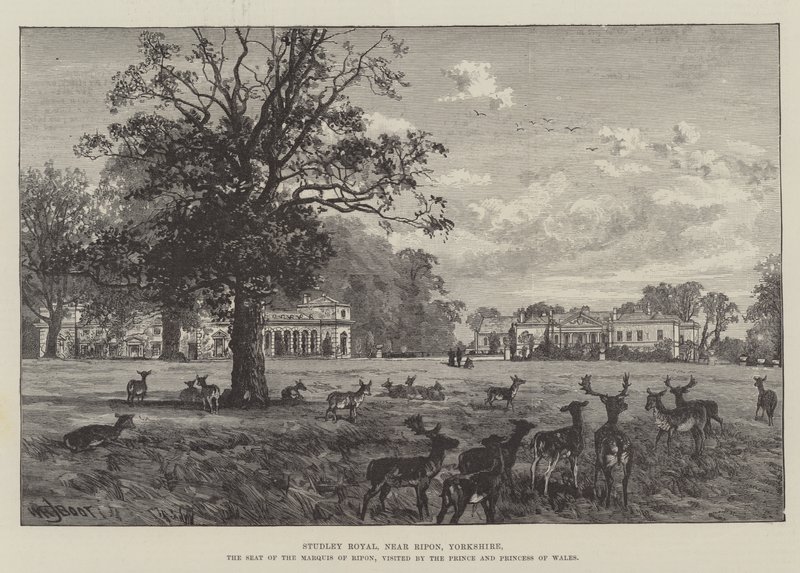 Studley Royal, nær Ripon, Yorkshire, setet til markisen av Ripon, besøkt av prinsen og prinsessen av Wales av William Henry James Boot
