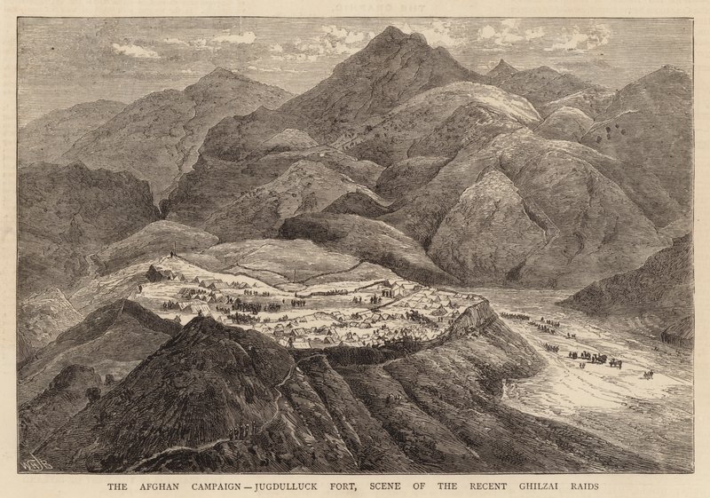 Den afghanske kampanjen, Jugdulluck Fort, scene for de nylige Ghilzai-angrepene av William Henry James Boot
