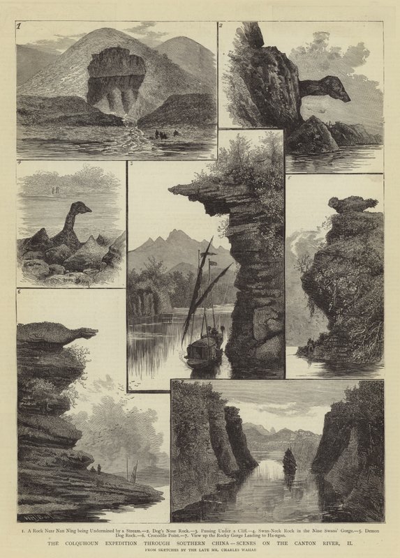 Colquhoun-ekspedisjonen gjennom Sør-Kina, Scener på Canton River, II av William Henry James Boot