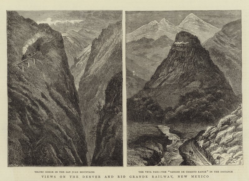 Utsikt over Denver og Rio Grande Railway, New Mexico av William Henry James Boot