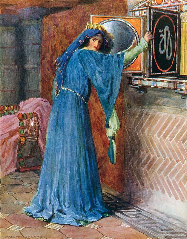 O magiske speil på veggen, Hvem er den vakreste damen av alle av William Henry Margetson