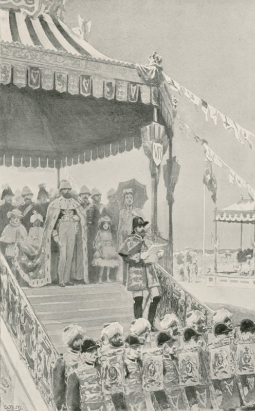 Dronningen blir utropt til keiserinne av India i Delhi av William Henry Margetson