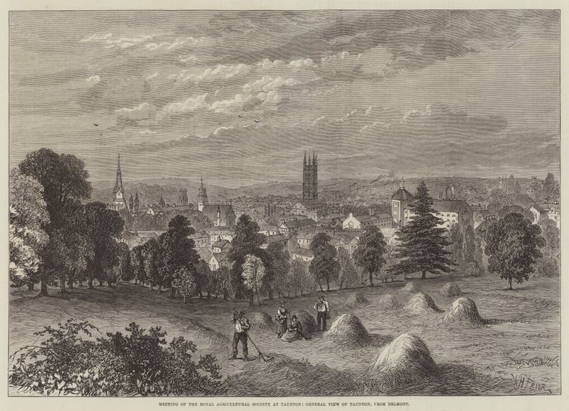 Møte i Royal Agricultural Society i Taunton, General View of Taunton, fra Belmont av William Henry Pike