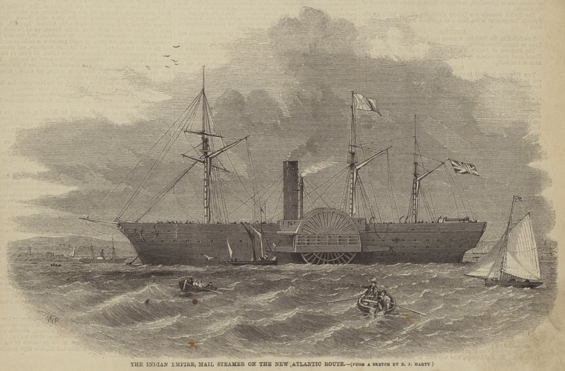 Det indiske imperiet, Mail Steamer på den nye Atlanterhavsruten av William Henry Prior