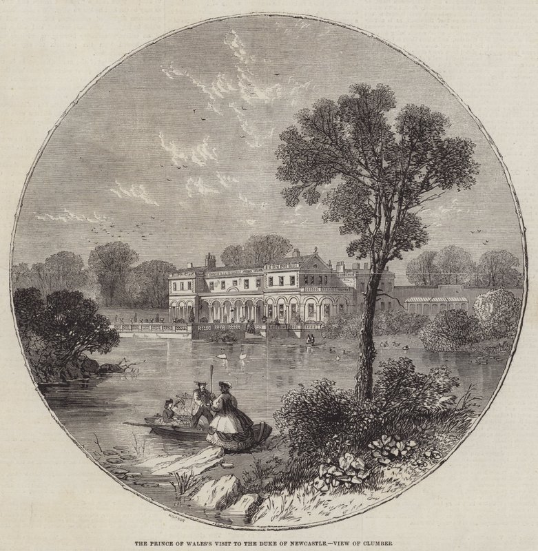 Prinsen av Wales besøk til hertugen av Newcastle, View of Clumber av William Henry Prior