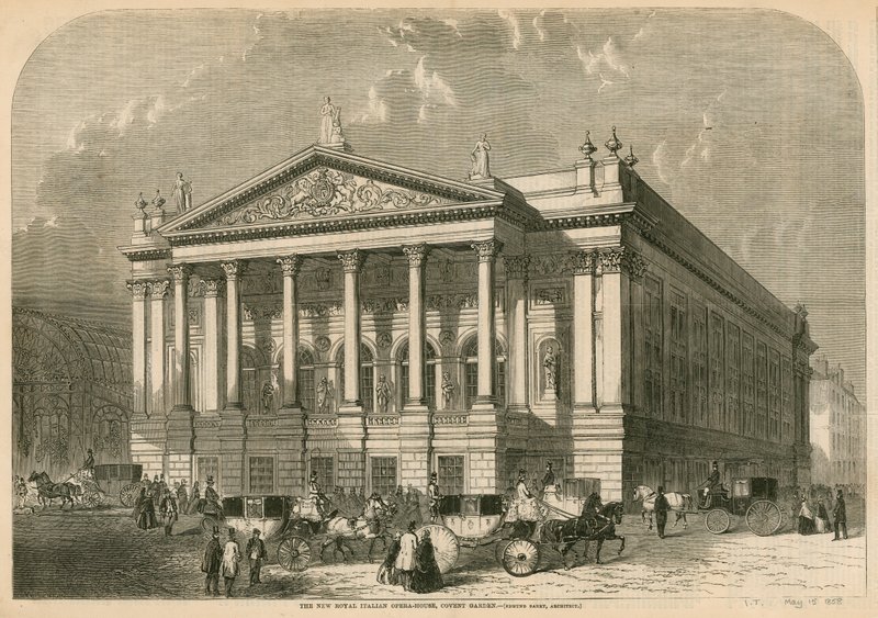Det nye italienske operahuset, Covent Garden, London av William Henry Prior