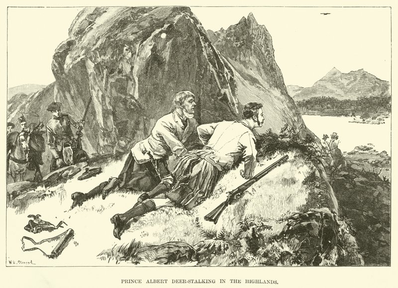Prince Albert Deer-Stalking i høylandet (gravering) av William Heysham (after) Overend