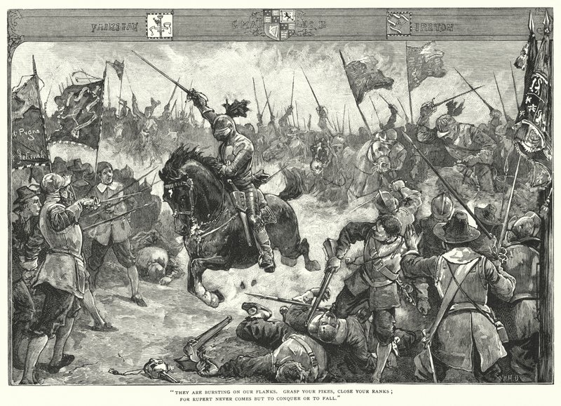 Slaget ved Naseby (gravering) av William Heysham (after) Overend