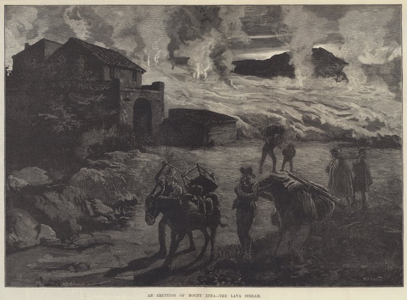 Et utbrudd av Etna, lavastrømmen av William Heysham Overend