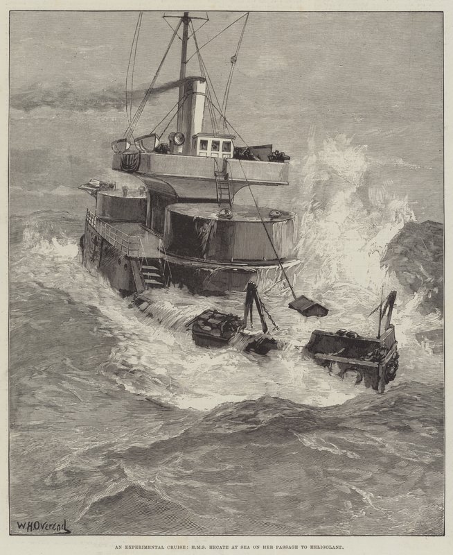 Et eksperimentelt cruise, HMS Hecate til sjøs på passasjen hennes til Helgoland av William Heysham Overend
