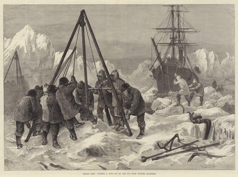 Arctic Life, skjærer en vei ut av isen fra Winter Quarters av William Heysham Overend