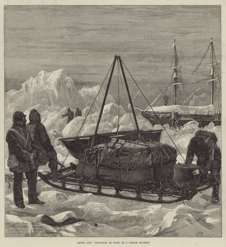 Arctic Life, forbereder seg på å starte på en sledereise av William Heysham Overend
