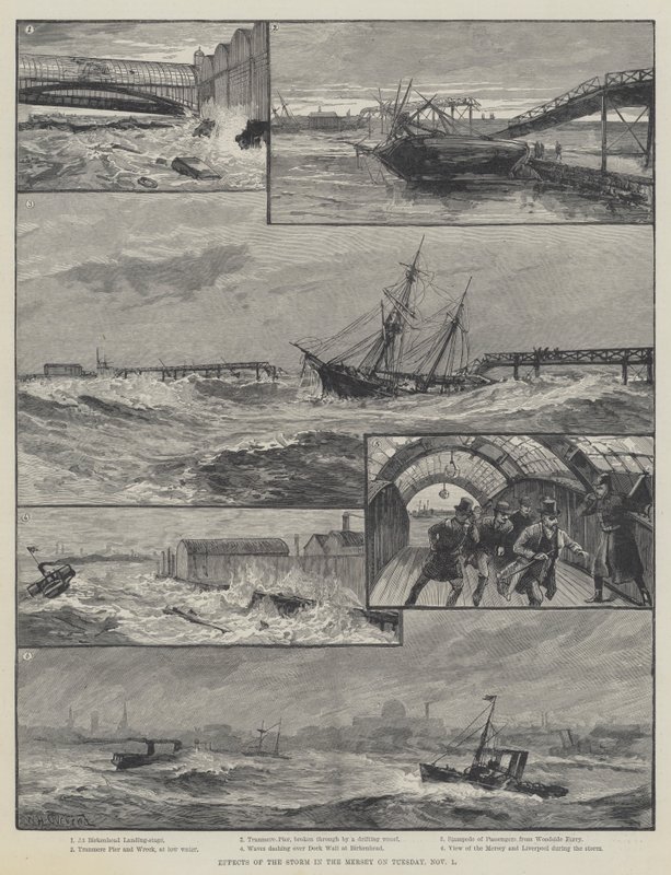 Effekter av stormen i Mersey tirsdag 1. november av William Heysham Overend