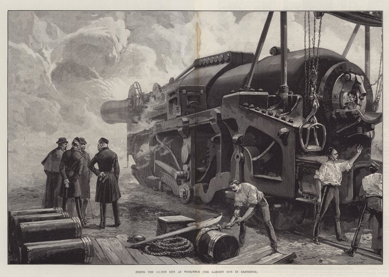 Avfyring av 111-tonns pistol mot Woolwich av William Heysham Overend