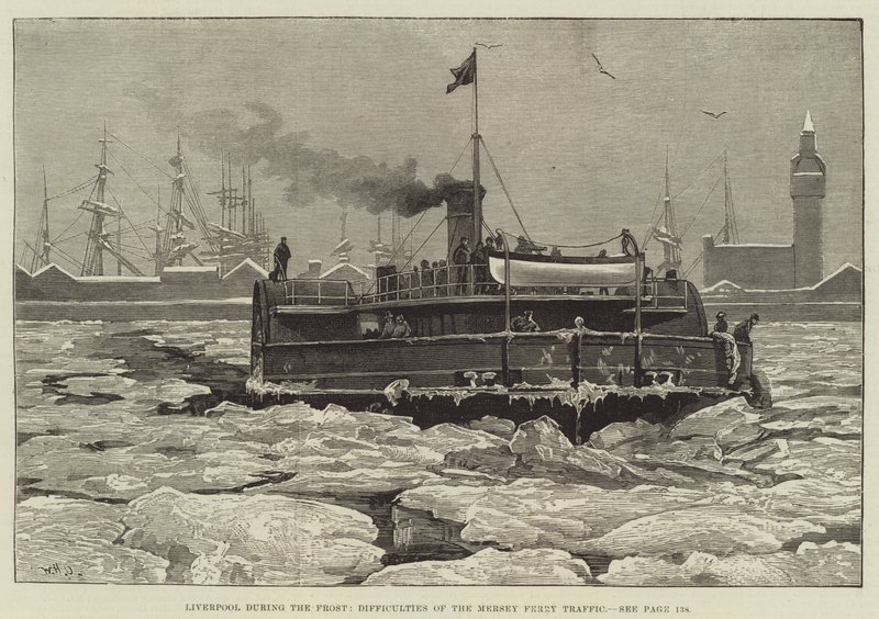 Liverpool under frosten, vanskeligheter med Mersey Ferry Traffic av William Heysham Overend