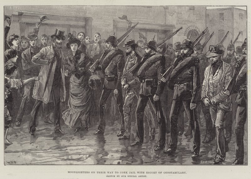 Moonlighters på vei til Cork Jail med Escort of Constabulary av William Heysham Overend
