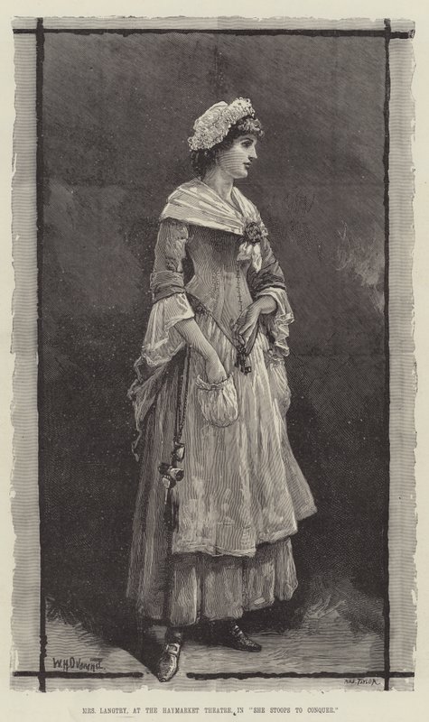 Fru Langtry, på Haymarket Theatre, i She Stoops to Conquer av William Heysham Overend