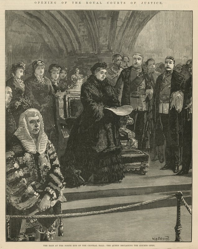 Åpning av Royal Courts of Justice av William Heysham Overend