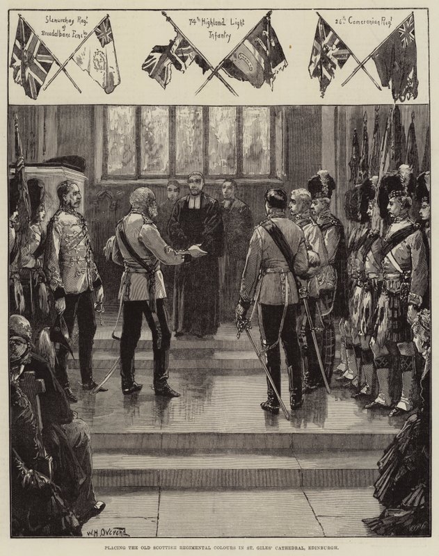 Plassering av de gamle skotske regimentfargene i St Giles