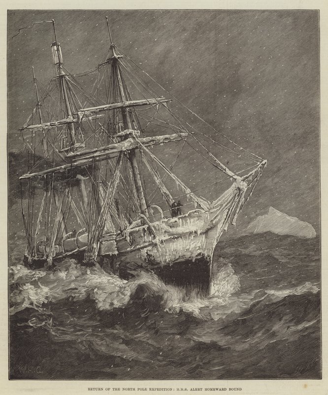 Return of the North Pole Expedition, HMS Alert Homeward Bound av William Heysham Overend