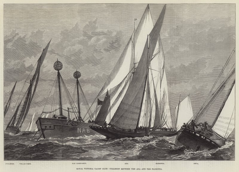 Royal Victoria Yacht Club, kollisjon mellom Ada og Florinda av William Heysham Overend