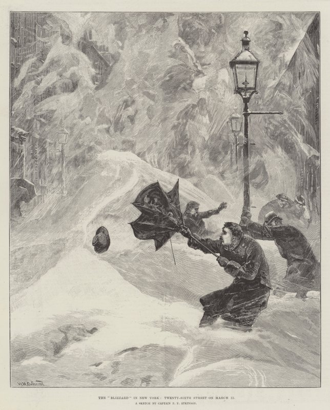 The Blizzard i New York, Twenty-Sixth Street 12. mars av William Heysham Overend